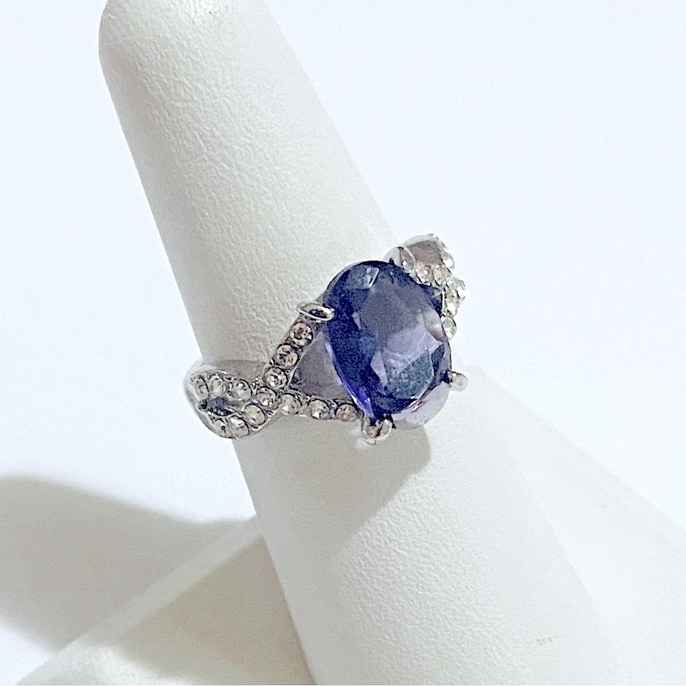 Purple Oval Cubic Zirconia Ring